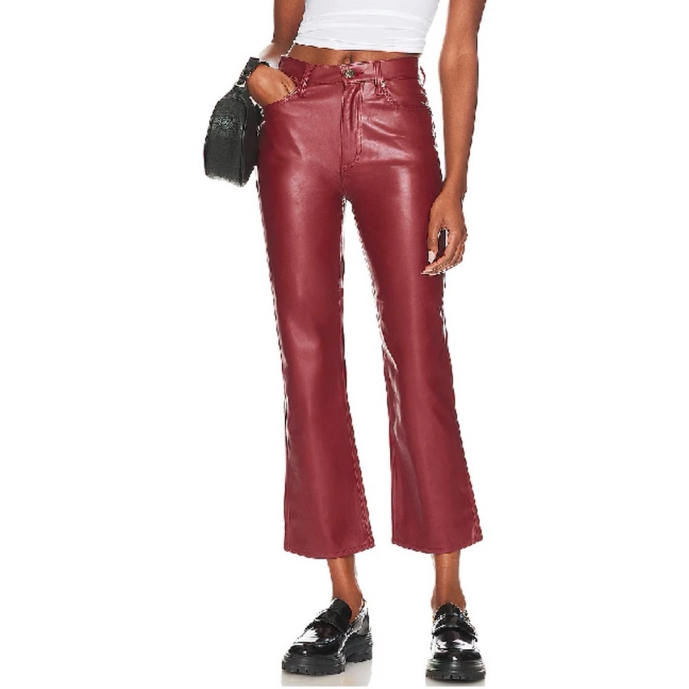 Pistola Lennon Coated High Rise Crop Boot in Carmine Red Size 28